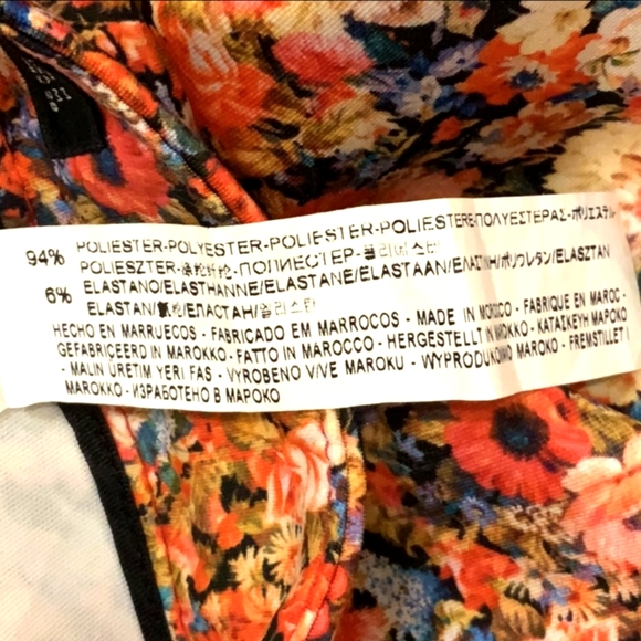 💐ZARA WOMEN Floral Multi Color ANKLE Pants Size Medium 🏵️ - Picture 10 of 10